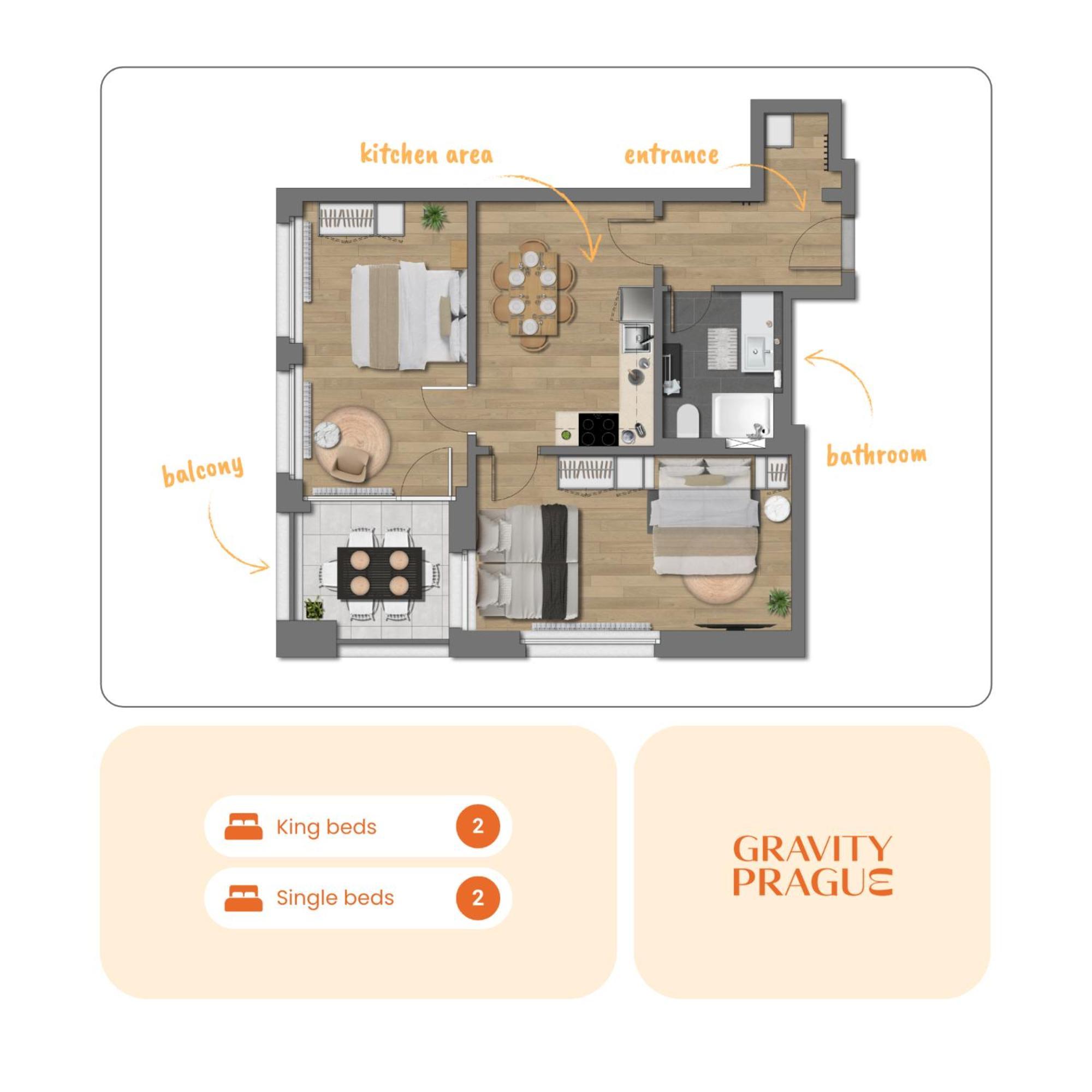 Bright 2Br - 5Th Floor, Balcony, Free Parking By Gravity Prague公寓 外观 照片